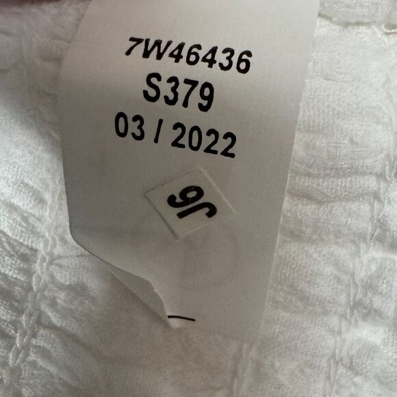 Lucky Brand White Cotton Crochet Collar Halter Neck Shirred Waist Peplum Top - Picture 12 of 13